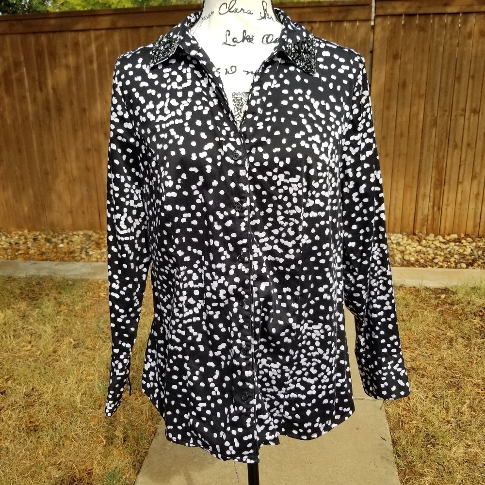 Lane Bryant Black Button Down size 16